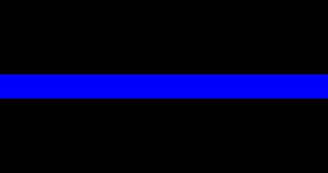 Thin Blue Line Flag; blue line on a black background